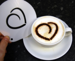 Coffee Stencil Heart Design